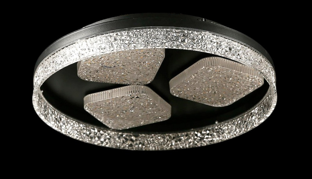 Люстра стельова LED Splendid Ray L2972/470/3+1, 112W, чорний, сучасний стиль з пультом, димер, 47 см Люстра стельова LED Splendid Ray L2972/470/3+1, 112W, чорний, сучасний стиль з пультом, димер, 47 см