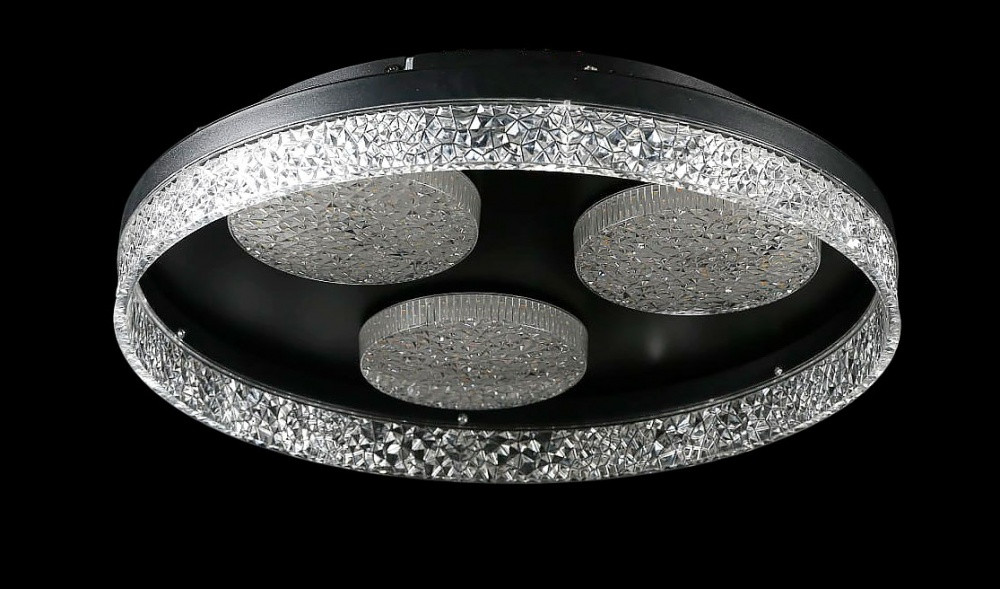 Люстра стельова LED Splendid Ray L2973/470/3+1, 4 лампи, 220В, чорний метал, сучасний стиль з пультом, димер Люстра стельова LED Splendid Ray L2973/470/3+1, 4 лампи, 220В, чорний метал, сучасний стиль з пультом, димер