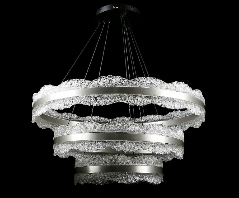 Люстра стельова LED Splendid Ray L83058/800+600+400/3, діаметр 80 см, чорний та сірий, сучасний стиль для дому Люстра стельова LED Splendid Ray L83058/800+600+400/3, діаметр 80 см, чорний та сірий, сучасний стиль для дому