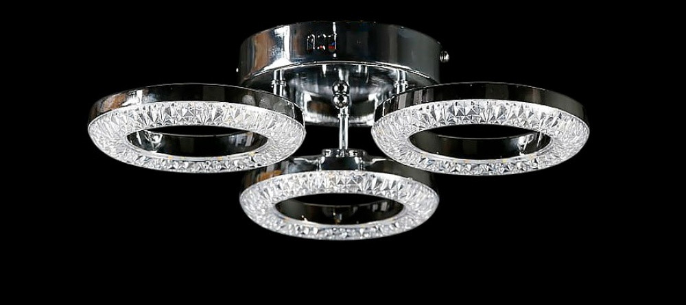 Люстра стельова LED Splendid Ray L2723/3, 3 лампи, регульована температура світла, хром, сучасний стиль для дому Люстра стельова LED Splendid Ray L2723/3, 3 лампи, регульована температура світла, хром, сучасний стиль для дому