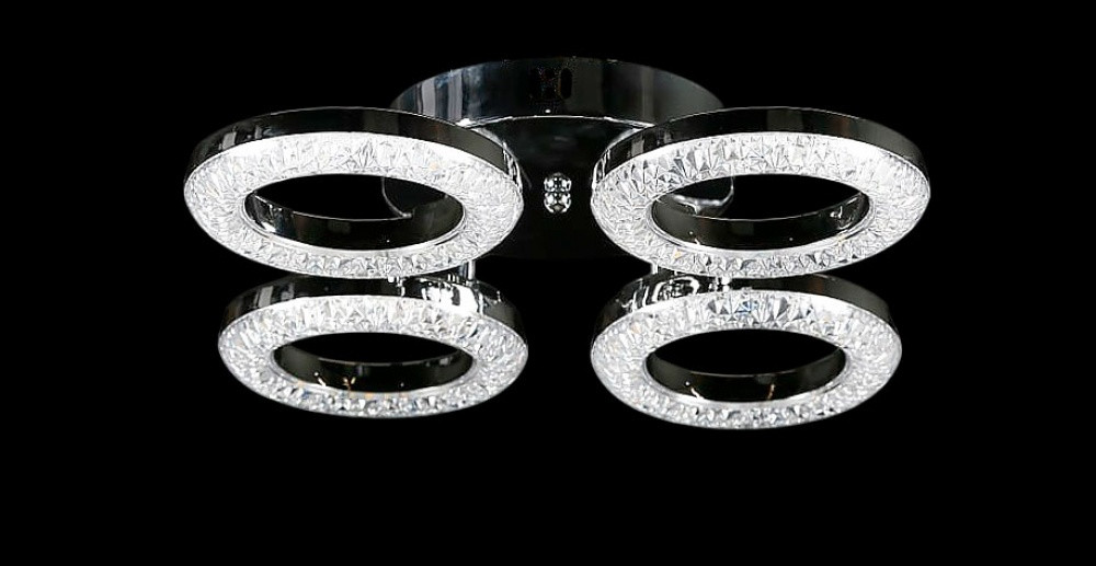 Люстра стельова LED Splendid Ray L2723/4, 4 лампи, діаметр 48 см, хром, сучасний стиль з пультом регулювання світла Люстра стельова LED Splendid Ray L2723/4, 4 лампи, діаметр 48 см, хром, сучасний стиль з пультом регулювання світла