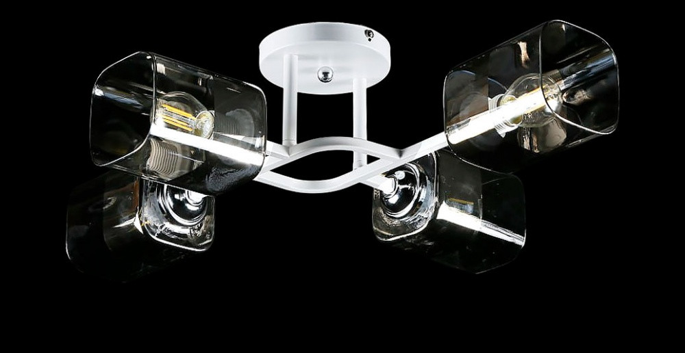 Люстра стельова Splendid Ray LGH50417/4, 4xE27, 56 см, білий, хром, сучасний стиль для дому Люстра стельова Splendid Ray LGH50417/4, 4xE27, 56 см, білий, хром, сучасний стиль для дому