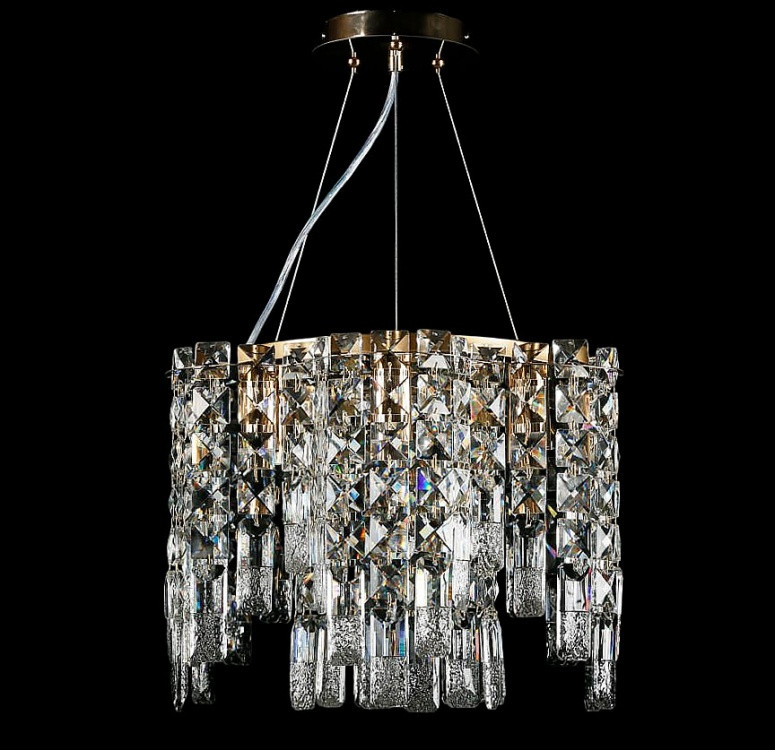 Кришталева люстра Splendid Ray LGH90357/6 (FGD) підвісна люстра з кришталем золото 40 см, висота 40-120 см, на 6 лампочок