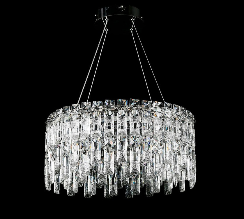 Кришталева люстра Splendid Ray LGH90364/480/2 LED (CR) підвісна люстра з кришталем хром 48 см, висота 40-110 см, на LED-освітленні