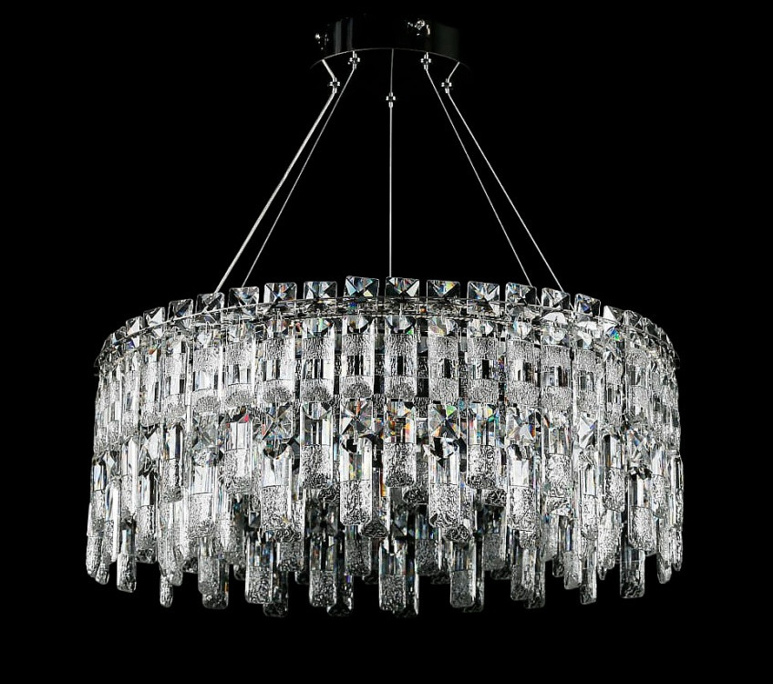 Люстра кришталева LED Splendid Ray LGH90364/570/2, 65W, хром/білий, сучасний стиль для дому Люстра кришталева LED Splendid Ray LGH90364/570/2, 65W, хром/білий, сучасний стиль для дому