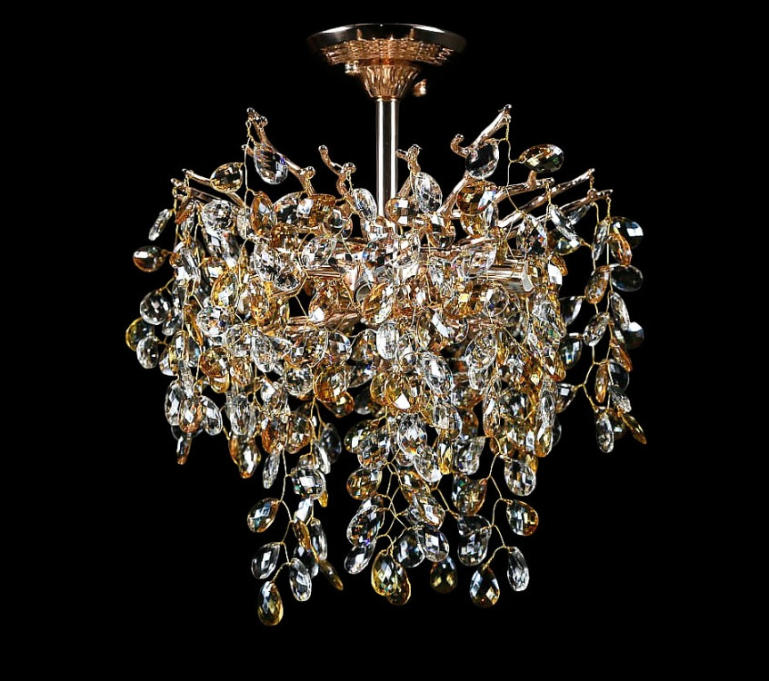 Люстра кришталева Splendid Ray LC33025/380/5 (GD), 5 ламп, золото/білий/коричневий, сучасний стиль, висота 45 см Люстра кришталева Splendid Ray LC33025/380/5 (GD), 5 ламп, золото/білий/коричневий, сучасний стиль, висота 45 см