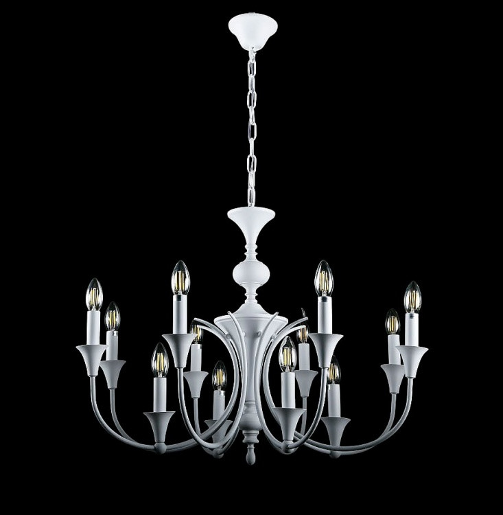 Люстра свічка Splendid Ray LK905/8+4, E14, біла, метал, сучасний стиль, висота 65-100 см, діаметр 75 см Люстра свічка Splendid Ray LK905/8+4, E14, біла, метал, сучасний стиль, висота 65-100 см, діаметр 75 см