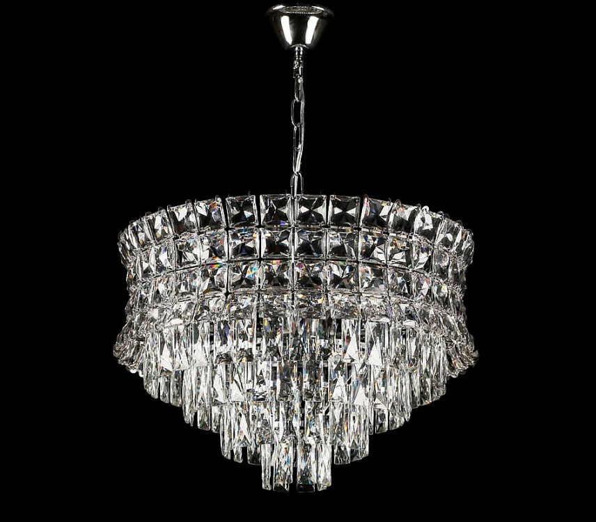 Люстра кришталева Splendid Ray L2462/500/8A, 8 ламп, Е14, хром/білий, висота 45-75 см, діаметр 51 см, сучасний стиль для дому Люстра кришталева Splendid Ray L2462/500/8A, 8 ламп, Е14, хром/білий, висота 45-75 см, діаметр 51 см, сучасний стиль для дому
