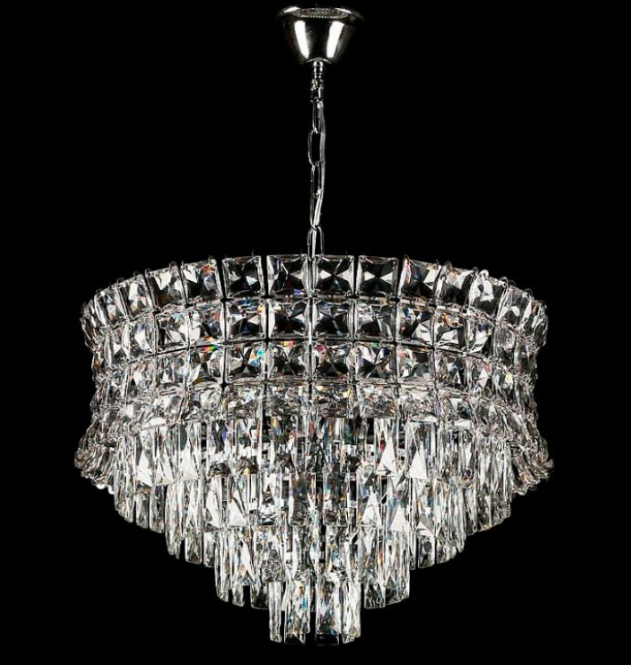 Люстра кришталева Splendid Ray L2462/600/10A (CR), 10 ламп, 62 см, хром/білий, на гачок, сучасний стиль Люстра кришталева Splendid Ray L2462/600/10A (CR), 10 ламп, 62 см, хром/білий, на гачок, сучасний стиль