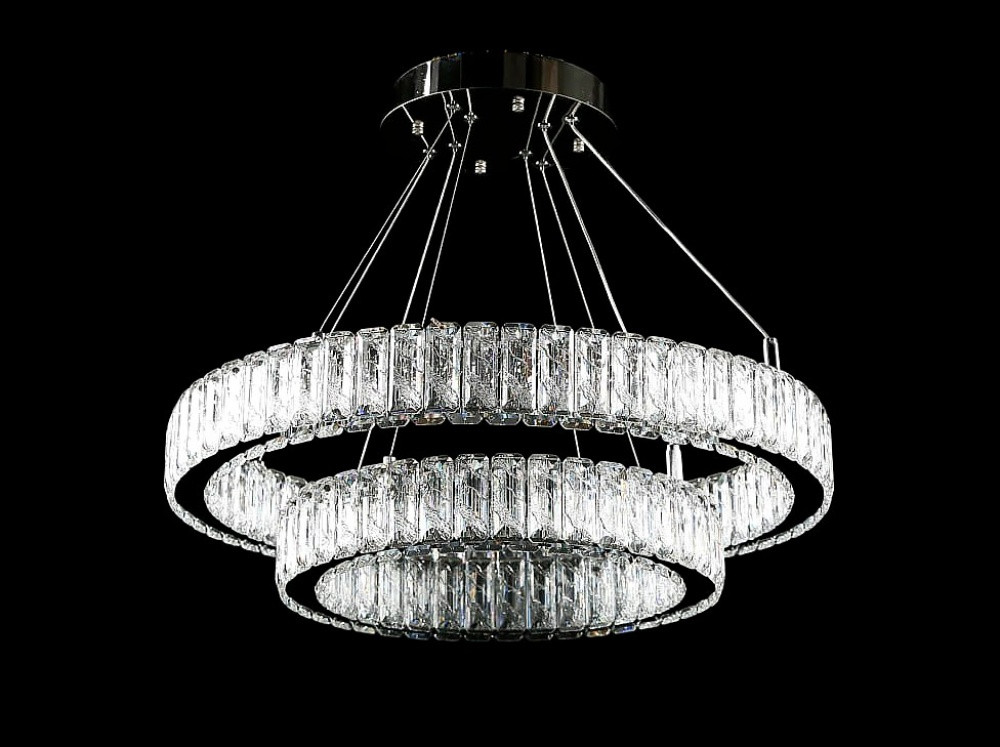 Люстра стельова LED Splendid Ray L8560C/400+600/2, 170W, хром, білий, сучасний стиль для дому Люстра стельова LED Splendid Ray L8560C/400+600/2, 170W, хром, білий, сучасний стиль для дому