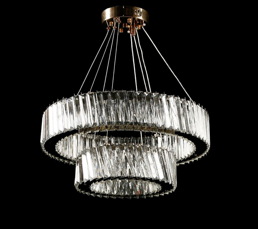 Люстра світлодіодна Splendid Ray L228/500+300/2 LED, 2 лампи, золота, біла, регульована висота 30-110 см Люстра світлодіодна Splendid Ray L228/500+300/2 LED, 2 лампи, золота, біла, регульована висота 30-110 см