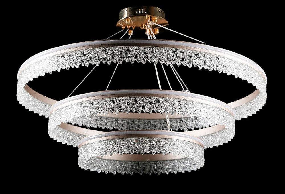 Люстра світлодіодна Splendid Ray L118/800+600+400/3 LED, 200W, золота, регульована, сучасний стиль Люстра світлодіодна Splendid Ray L118/800+600+400/3 LED, 200W, золота, регульована, сучасний стиль