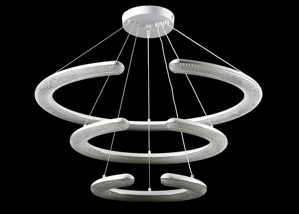 Люстра світлодіодна Splendid Ray L110/800+600+400/3 LED, 100W, білий, метал, сучасний стиль Люстра світлодіодна Splendid Ray L110/800+600+400/3 LED, 100W, білий, метал, сучасний стиль