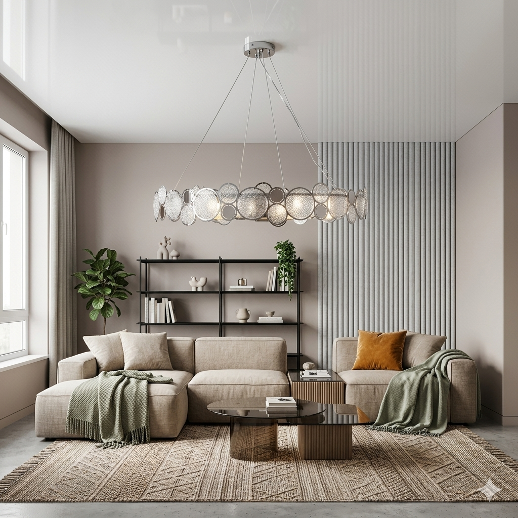 Люстра модерн Splendid Ray LK1021/760/10 CR хром біла 76 см на 10 ламп E14