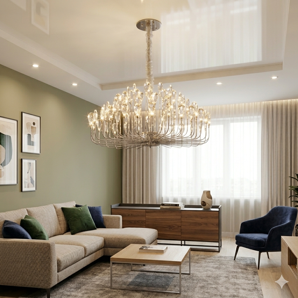 Розкішна кришталева люстра LED Splendid Ray L2502/800/76 хром 80 см на 76 ламп