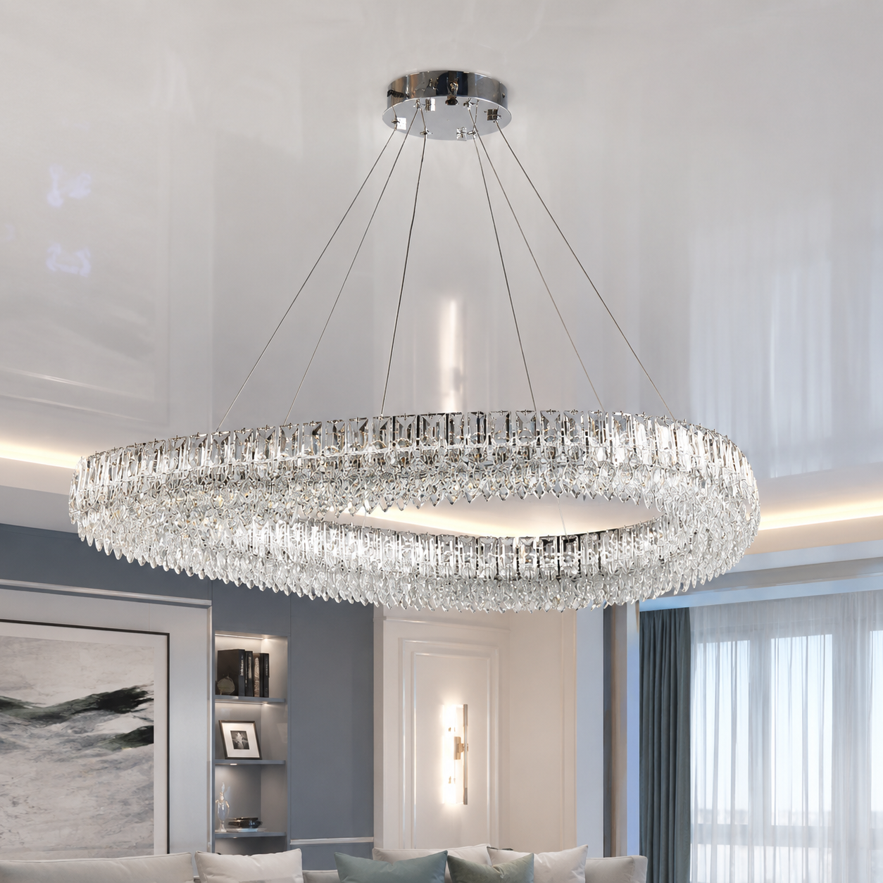 Світлодіодна люстра L7069/1000/1 LED (CH+clear)