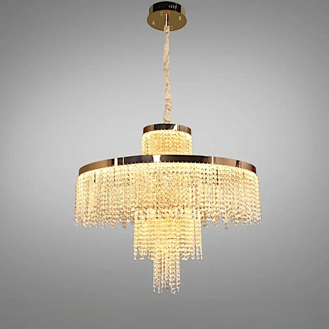 Люстра кришталева Diasha 376-800GD золото LED 165Вт багатоярусна підвісна Люстра кришталева Diasha 376-800GD золото LED 165Вт багатоярусна підвісна