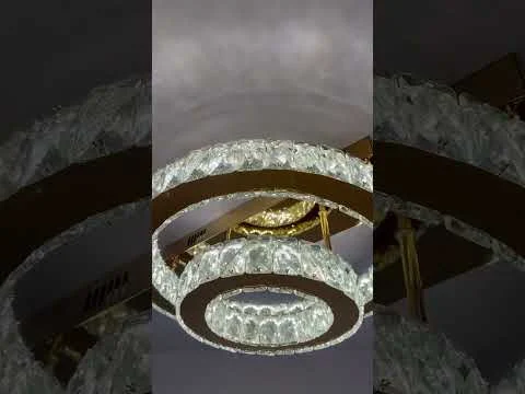 Відеоогляд товару: Стельова LED-люстра з кільцями для спальні Linisoln 7708-2A GD золото 60 Вт 45-25 см до 15 м2