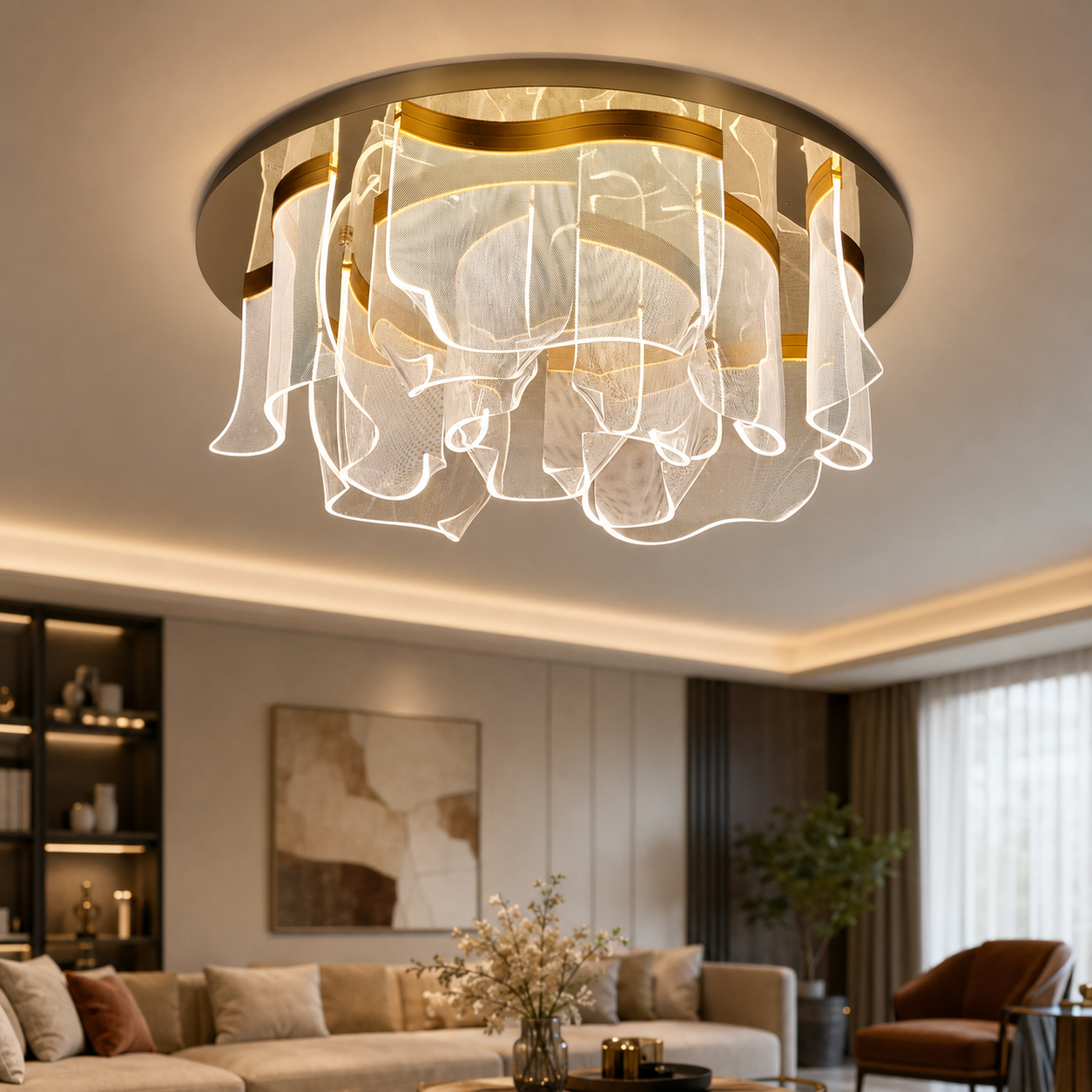 Світлодіодна стельова люстра Artlight 505081-7+5GD, 86 Вт, золото Світлодіодна стельова люстра Artlight 505081-7+5GD, 86 Вт, золото
