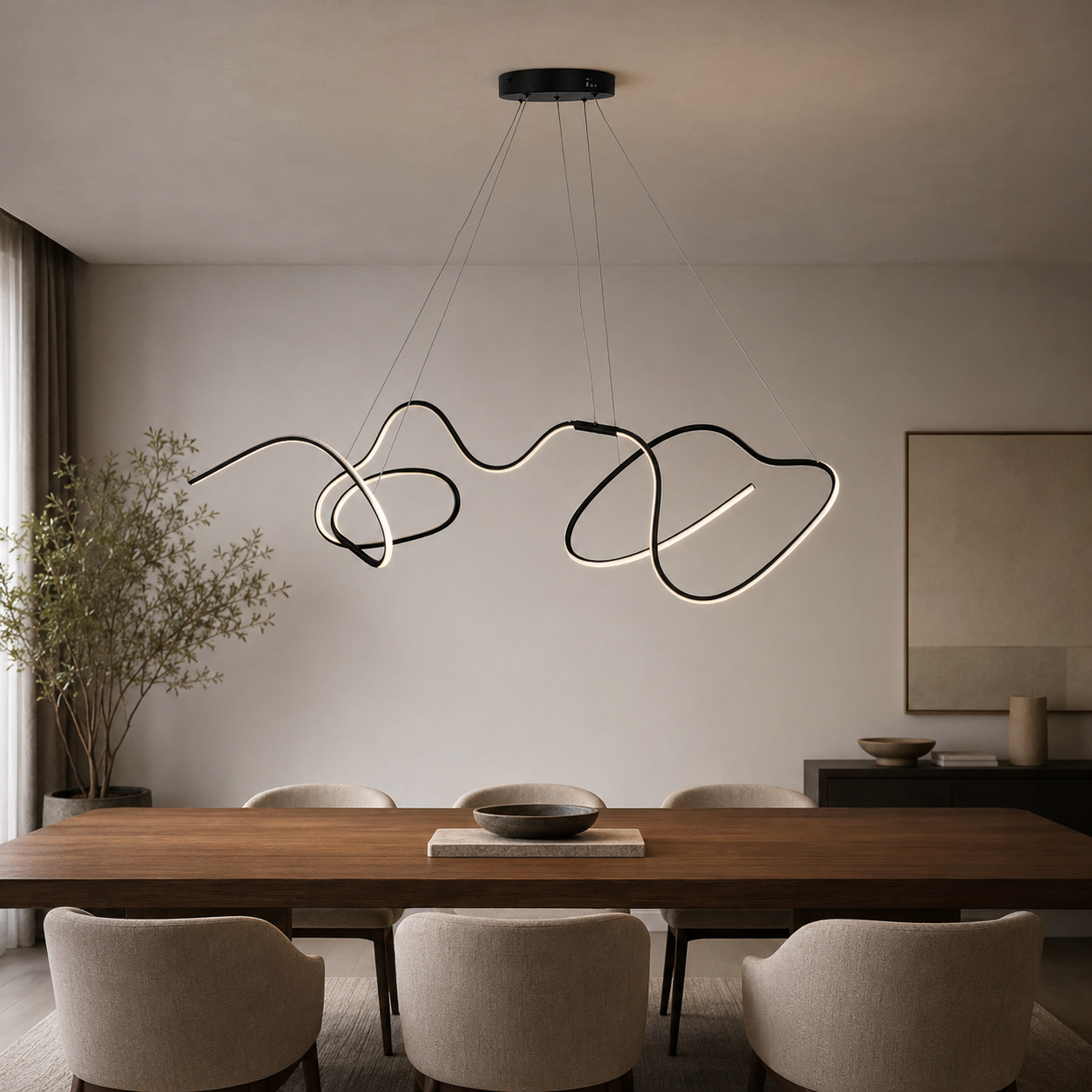 Світлодіодна люстра підвісна Artlight 51020S-BK, 78 Вт, чорна