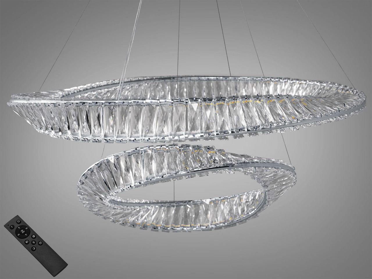 Люстра стельова LED Diasha 548/800+500CH Crystal 140W, 115 см, 80 см, IP20, сучасний стиль, дизайнерська Люстра стельова LED Diasha 548/800+500CH Crystal 140W, 115 см, 80 см, IP20, сучасний стиль, дизайнерська