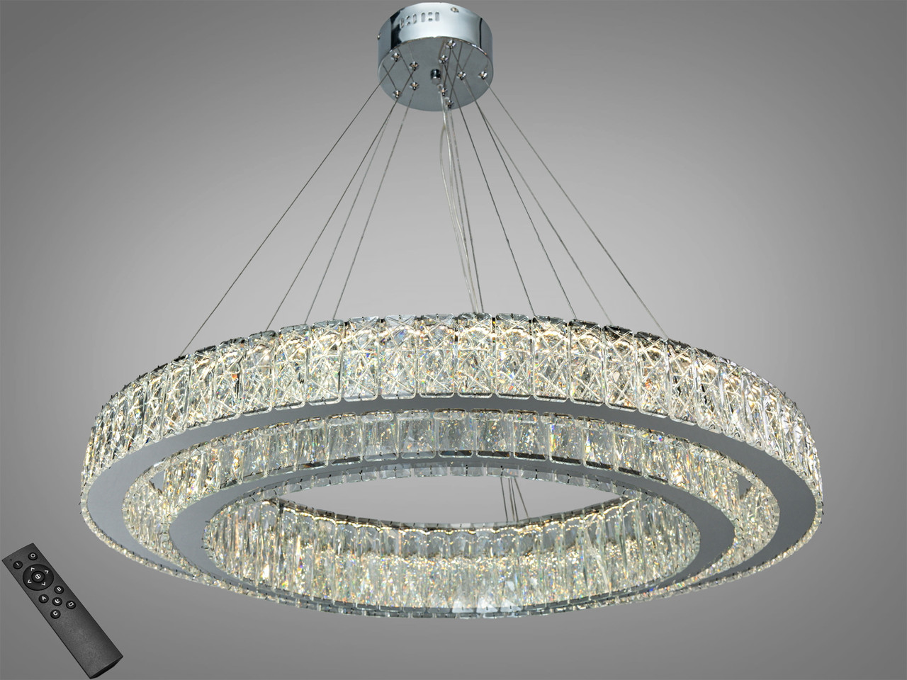 Люстра підвісна LED Diasha 575/800+620HR хром 152 Вт пульт Люстра підвісна LED Diasha 575/800+620HR хром 152 Вт пульт