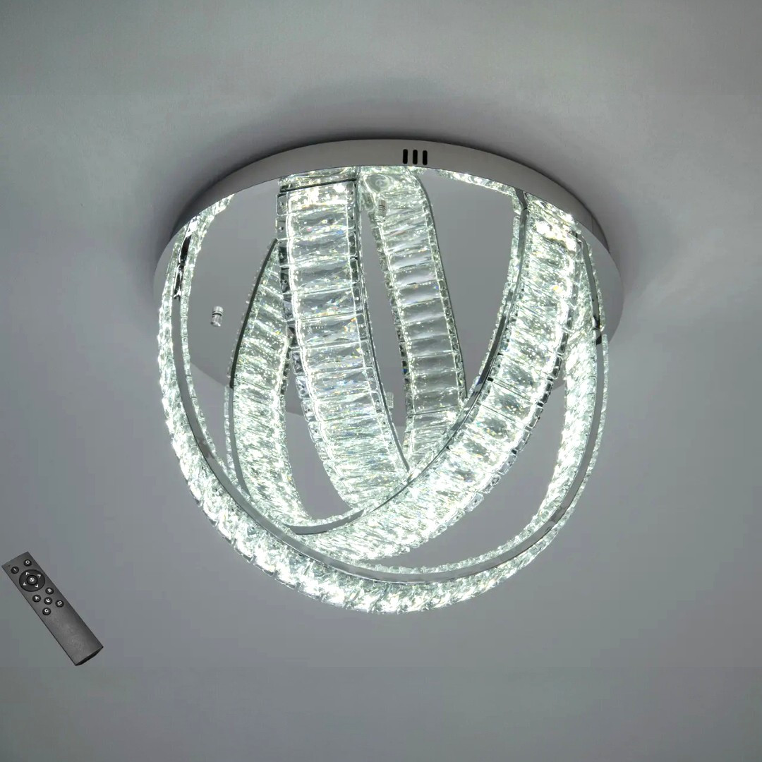 Розкішна стельова кришталева LED-люстра сферичної форми для зали Diasha 578/500CH, 100W, 5500 lm Розкішна стельова кришталева LED-люстра сферичної форми для зали Diasha 578/500CH, 100W, 5500 lm