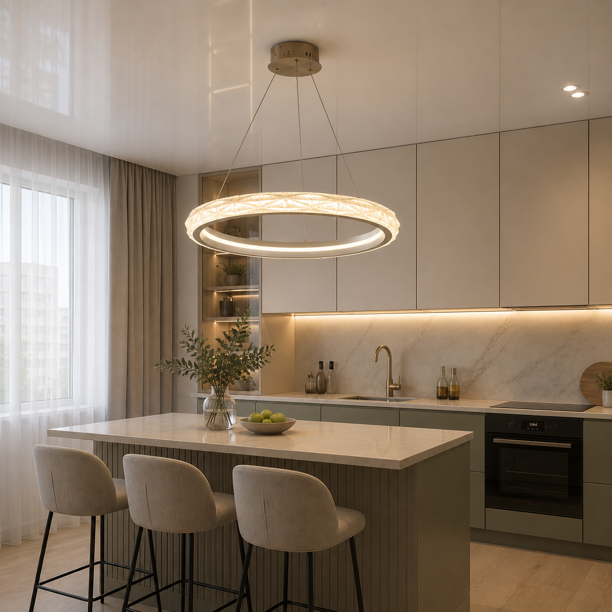 LED-люстра кільце Diasha 583-600G золото, 95 Вт, з пультом, 60 см, до 17 м2
