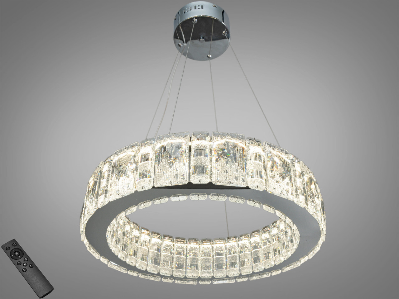 Підвісна люстра LED Diasha 585/500HR хром 55 Вт пульт Підвісна люстра LED Diasha 585/500HR хром 55 Вт пульт