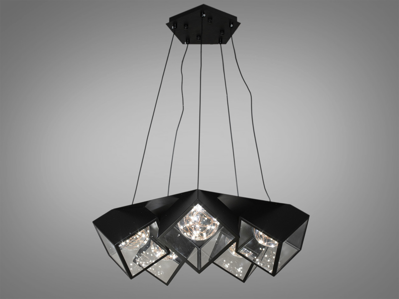 Люстра світлодіодна Diasha 6188-5 Loft, 5 плафонів, 20W, чорний, мінімалізм, модерн Люстра світлодіодна Diasha 6188-5 Loft, 5 плафонів, 20W, чорний, мінімалізм, модерн