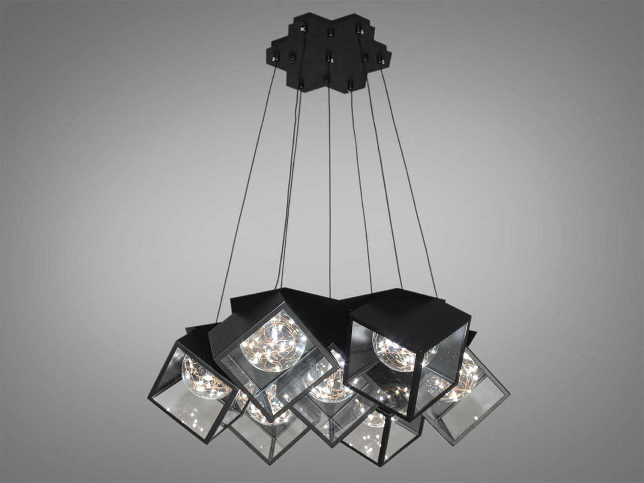 Люстра стельова LED Diasha 6188-7 Loft, 28W, чорний, сучасний стиль, висота 40 см, вага 6,8 кг Люстра стельова LED Diasha 6188-7 Loft, 28W, чорний, сучасний стиль, висота 40 см, вага 6,8 кг