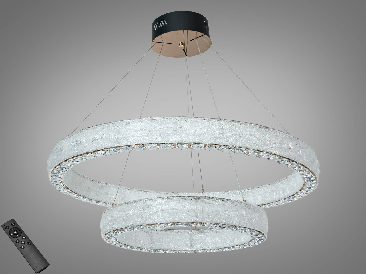 LED підвісна люстра Diasha 662/800+500GD 2 кільця золото 142Вт пульт LED підвісна люстра Diasha 662/800+500GD 2 кільця золото 142Вт пульт