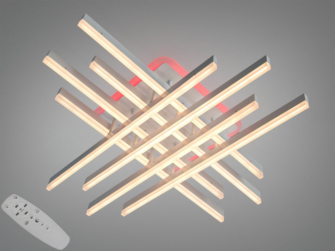 Стельова LED люстра Diasha 7012WH LED 3color dimme біла 136 Вт пульт димер підсвітка