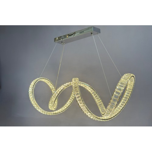 Люстра кришталева над столом Linisoln 7115/100 CH метал, кришталь, LED, 120Вт*2, висота 45-120 см, ширина 97*36 см Люстра кришталева над столом Linisoln 7115/100 CH метал, кришталь, LED, 120Вт*2, висота 45-120 см, ширина 97*36 см