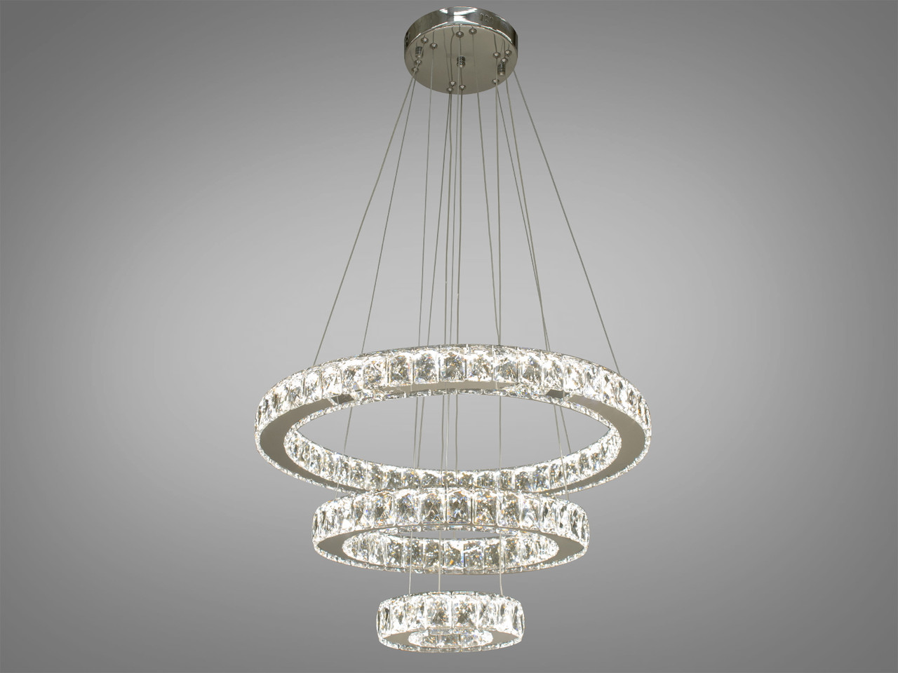Люстра стельова LED Diasha 7201-8A/580+400+200HR, 66W, хром, кришталь, сучасний стиль, регулювання висоти, пульт ДУ Люстра стельова LED Diasha 7201-8A/580+400+200HR, 66W, хром, кришталь, сучасний стиль, регулювання висоти, пульт ДУ
