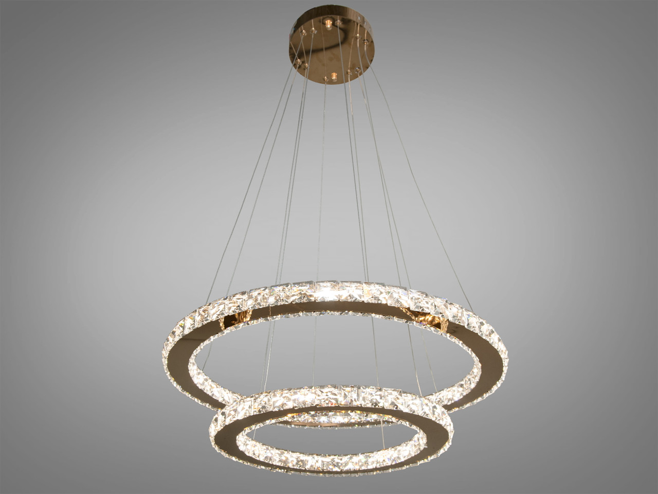 Люстра стельова LED Diasha 7206-8W/580+400G Кришталеві кільця, 65W, золото, сучасний стиль, регулювання висоти, пульт ДУ Люстра стельова LED Diasha 7206-8W/580+400G Кришталеві кільця, 65W, золото, сучасний стиль, регулювання висоти, пульт ДУ