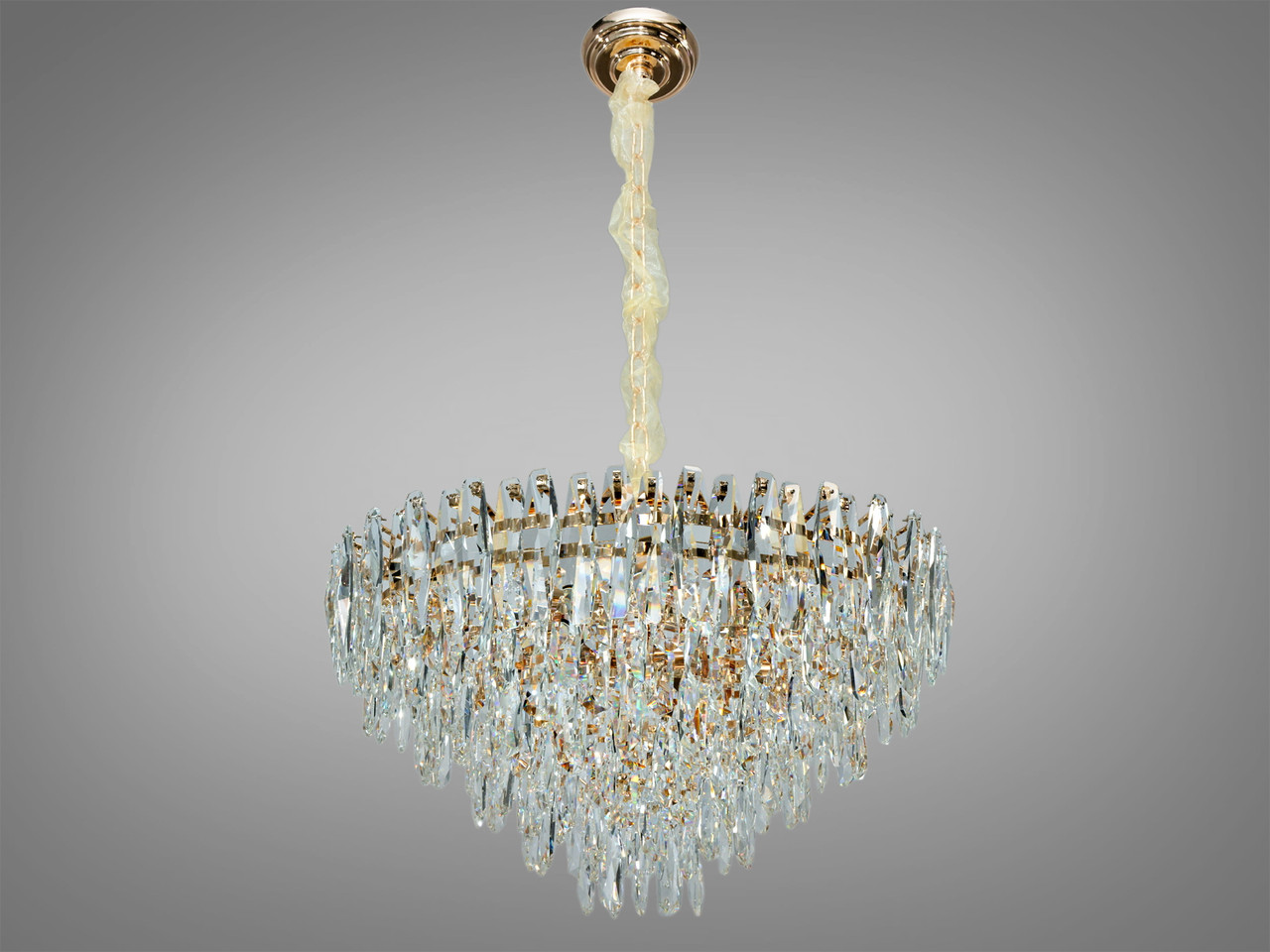Люстра кришталева класична Diasha 7335/600G золото 13xE14 кругла