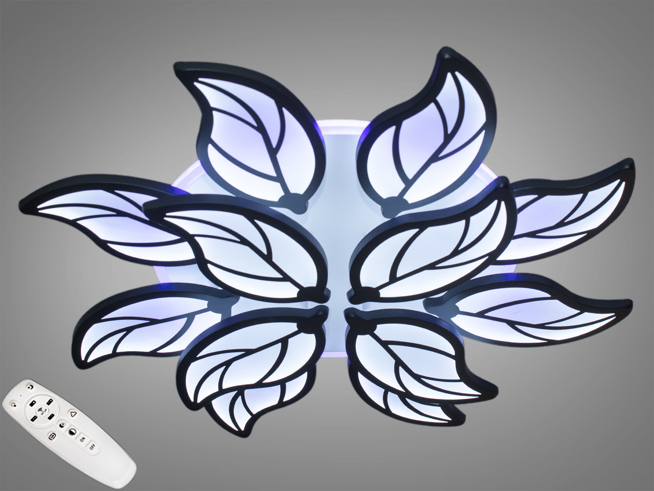 Люстра стельова LED Diasha 8028/8+4BK, 180W, 3200K-6000K, чорний метал, сучасний стиль для дому Люстра стельова LED Diasha 8028/8+4BK, 180W, 3200K-6000K, чорний метал, сучасний стиль для дому