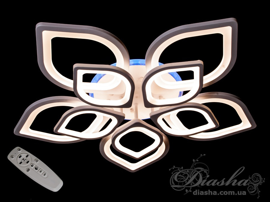 Стельова світлодіодна люстра Diasha 8073/5+5WH 3color LED dimmer Стельова світлодіодна люстра Diasha 8073/5+5WH 3color LED dimmer