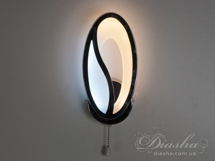 Світильник настінний LED Diasha 8090/1HR, 14W, хром, акриловий плафон, для спальні Світильник настінний LED Diasha 8090/1HR, 14W, хром, акриловий плафон, для спальні