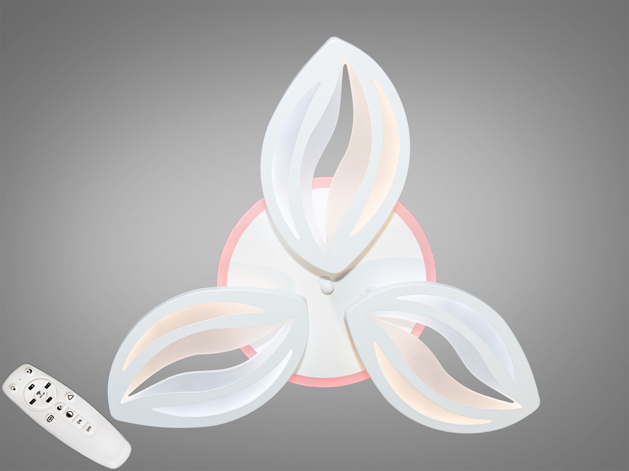 Стельовий світильник LED Diasha 8092/3WH, 65W, 4100K, білий акрил, сучасний стиль з пультом і диммером Стельовий світильник LED Diasha 8092/3WH, 65W, 4100K, білий акрил, сучасний стиль з пультом і диммером
