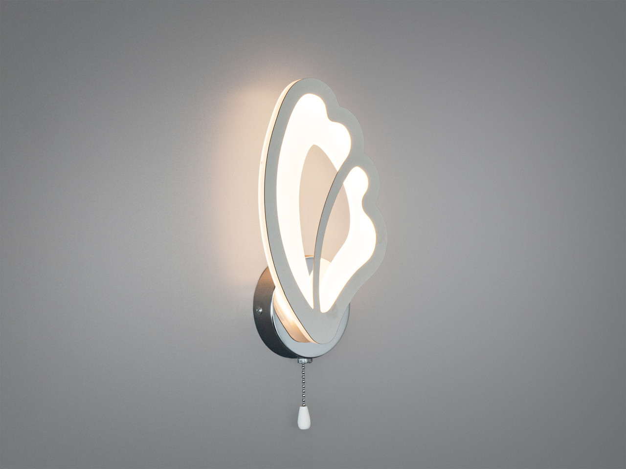 Настінне LED бра Diasha 8166/1HR Метелик хром 16W 3 режими Настінне LED бра Diasha 8166/1HR Метелик хром 16W 3 режими