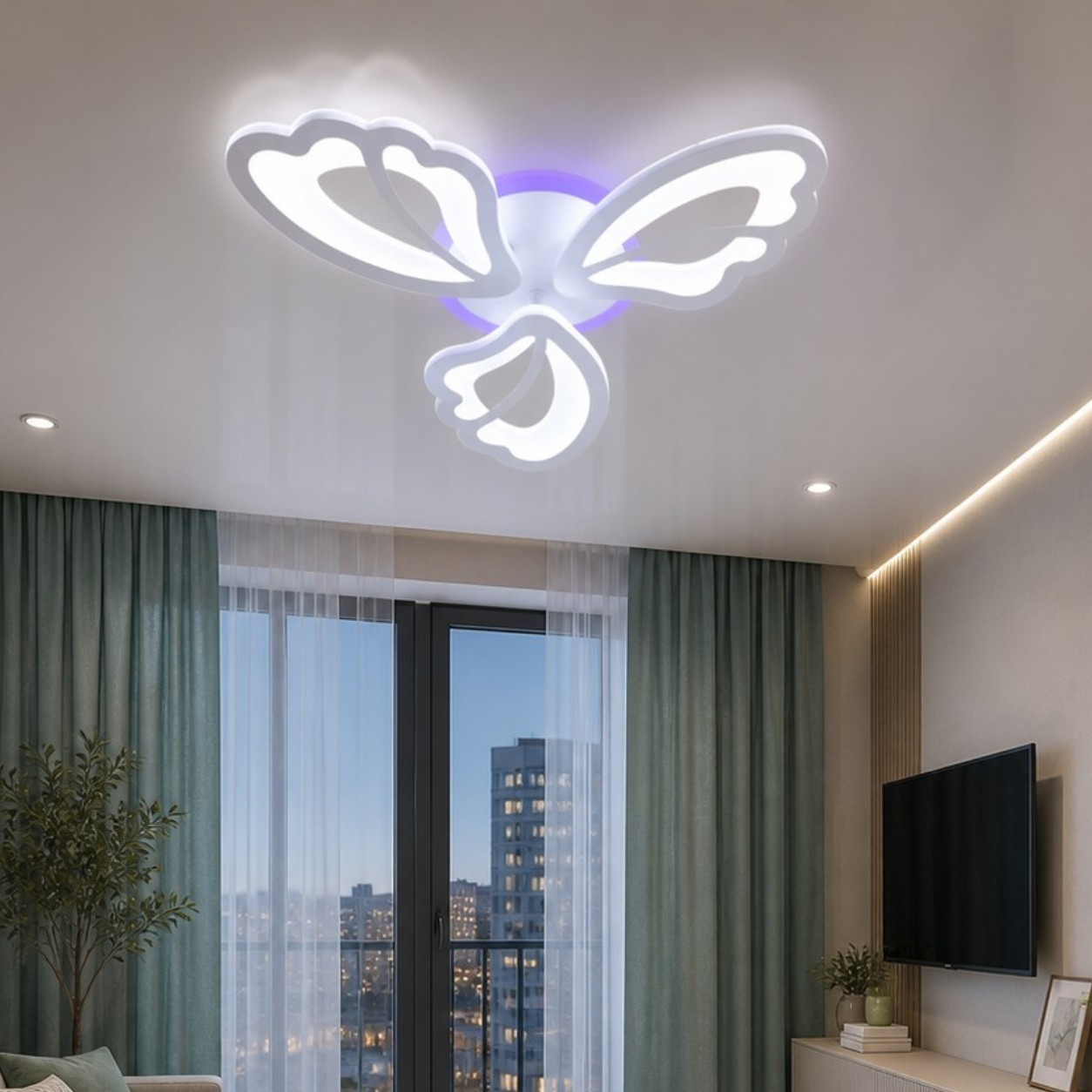 Компактна стельова LED-люстра з пультом Diasha 8166/3WH біла, 3 модулі, 50 Вт, 55 см, до 12 м2 Компактна стельова LED-люстра з пультом Diasha 8166/3WH біла, 3 модулі, 50 Вт, 55 см, до 12 м2