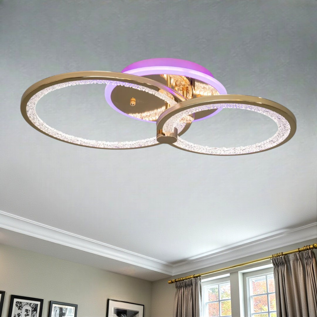 Стильна стельова LED-люстра для спальні Diasha 8180/2G LED 3color dimmer — золотий, 55 Вт, 33×53 см Стильна стельова LED-люстра для спальні Diasha 8180/2G LED 3color dimmer — золотий, 55 Вт, 33×53 см