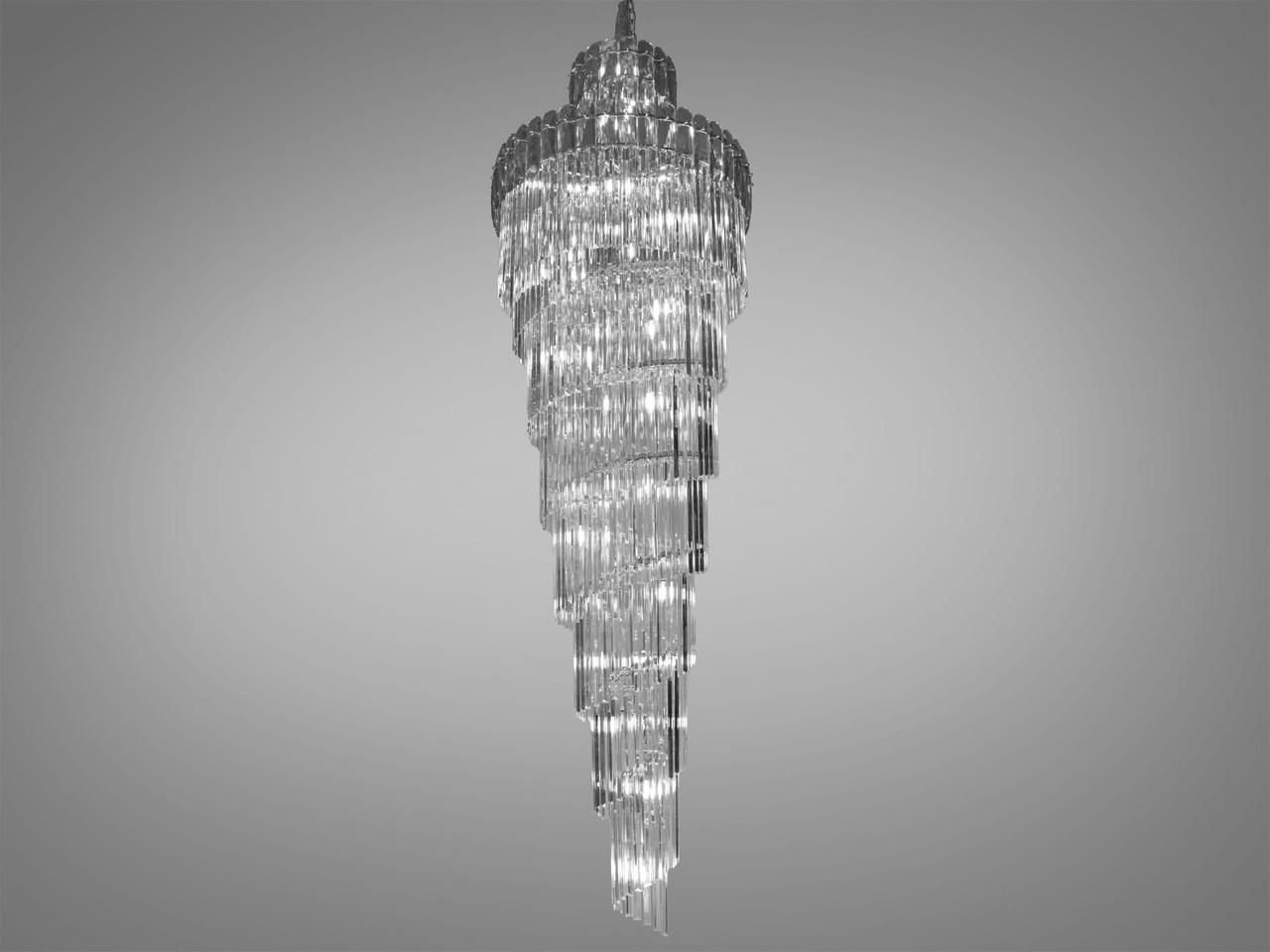 Люстра кришталева Diasha 82205/1000xH3500HR Кришталевий каскад, 55 ламп, E14, хром, сучасний стиль для дому