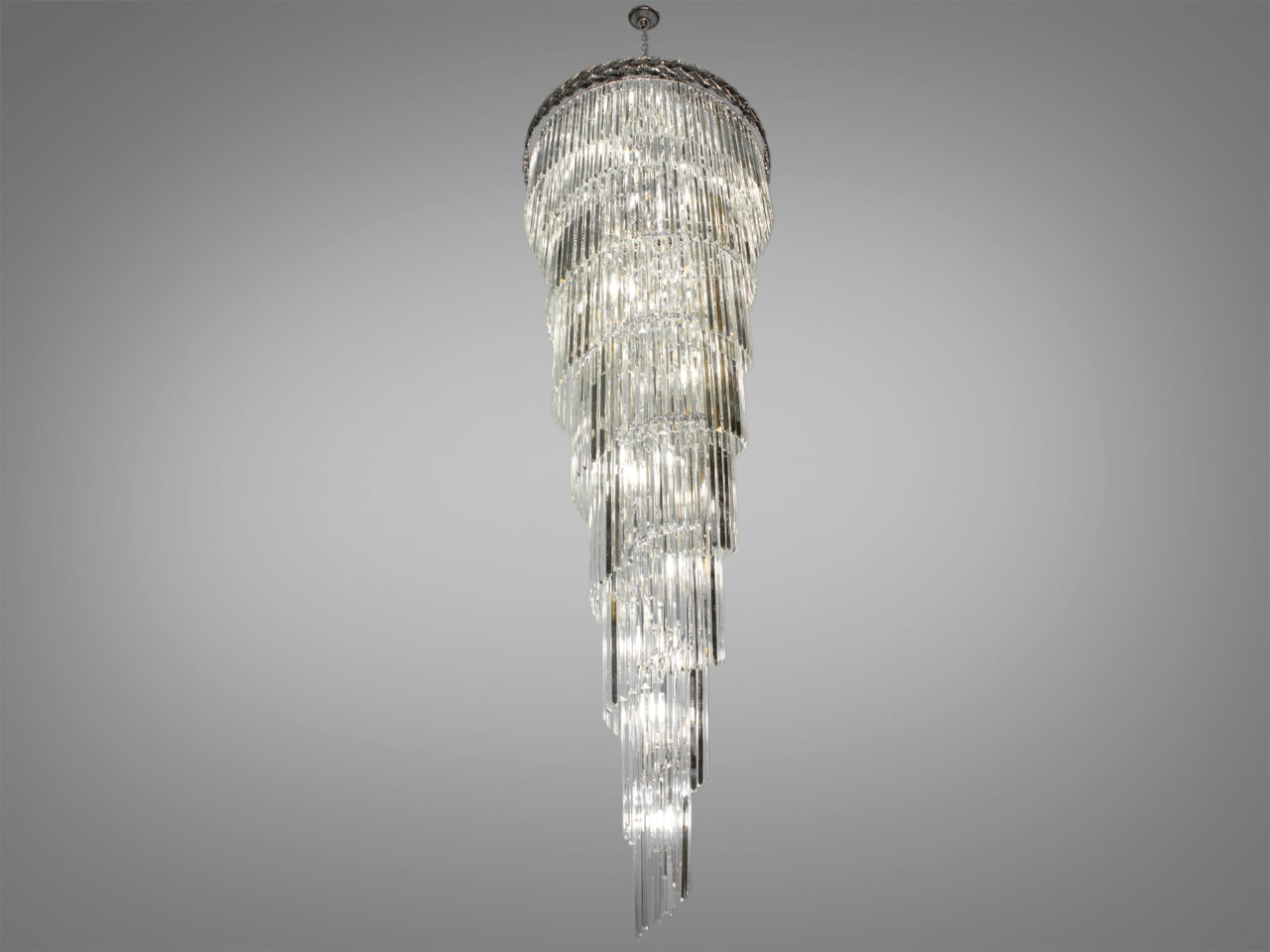 Люстра каскадна Diasha 82206/1000xH3500HR 54 E14, срібна, 430 см, 100 см, сучасний стиль Люстра каскадна Diasha 82206/1000xH3500HR 54 E14, срібна, 430 см, 100 см, сучасний стиль