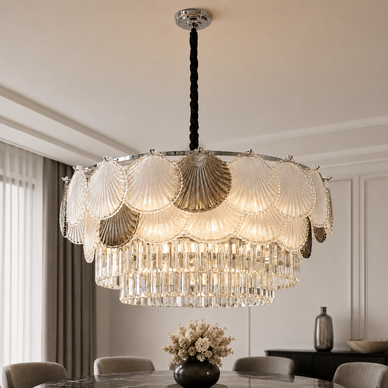 Підвісна кришталева люстра Гребінці Artlight 88130/60CH Підвісна кришталева люстра Гребінці Artlight 88130/60CH