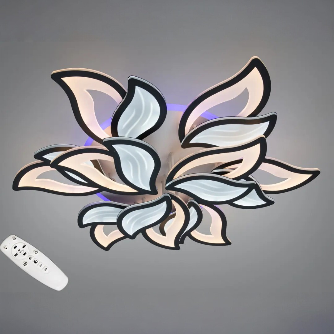 Розкішна стельова LED-люстра для вітальні Diasha 9033/6+3BK LED 3color, чорна, 220 W, 95 см Розкішна стельова LED-люстра для вітальні Diasha 9033/6+3BK LED 3color, чорна, 220 W, 95 см