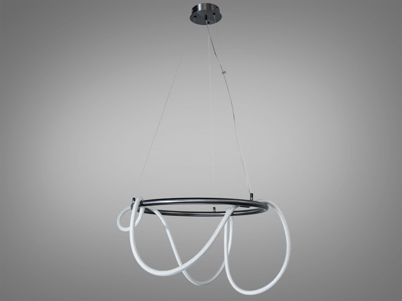 Стельова люстра LED Diasha 9752-D600BHR 4100K Ropelight, 32W, чорний хром, сучасний дизайн для коридору, вітальні, спальні, кухні Стельова люстра LED Diasha 9752-D600BHR 4100K Ropelight, 32W, чорний хром, сучасний дизайн для коридору, вітальні, спальні, кухні