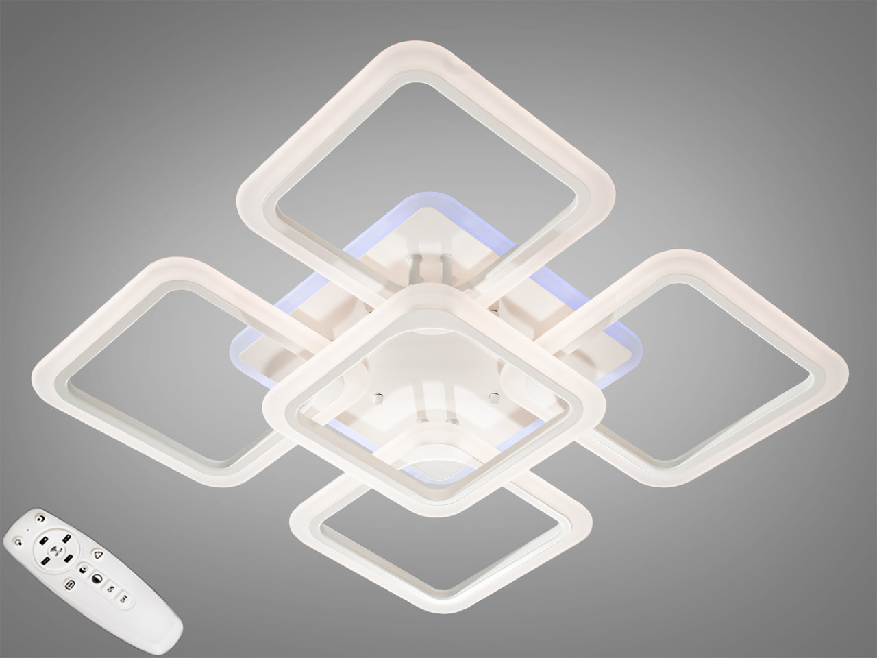 Люстра стельова LED Diasha A8060/4+1WH, 120W, 4100K, білий метал, сучасний стиль для спальні